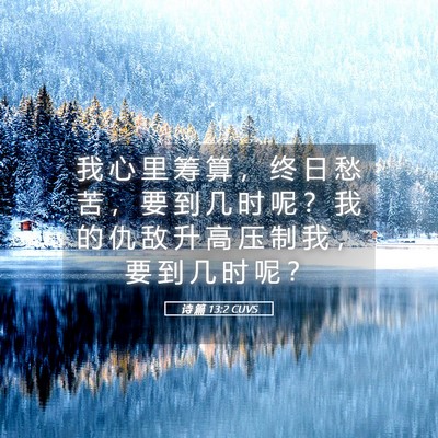 Picture 05 - 诗 篇 13:2 CUVS - 我 心 里 筹 算 ， 终 日 愁 苦 ， 要 - Bible Verse Picture