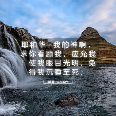 Picture 05 - 诗 篇 13:3 CUVS - 耶 和 华 ─ 我 的 神 啊 ， 求 你 看 - Bible Verse Picture