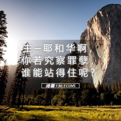 Picture 05 - 诗 篇 130:3 CUVS - 主 ─ 耶 和 华 啊 ， 你 若 究 察 罪 - Bible Verse Picture