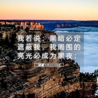 Picture 05 - 诗 篇 139:11 CUVS - 我 若 说 ： 黑 暗 必 定 遮 蔽 我 ， - Bible Verse Picture