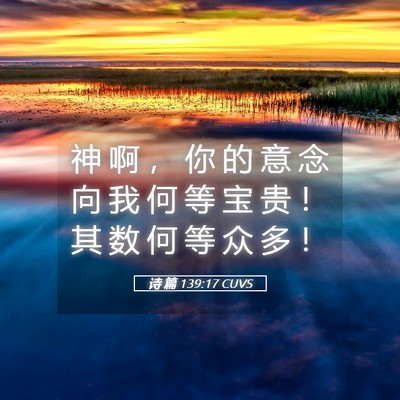 Picture 05 - 诗 篇 139:17 CUVS - 神 啊 ， 你 的 意 念 向 我 何 等 宝 - Bible Verse Picture