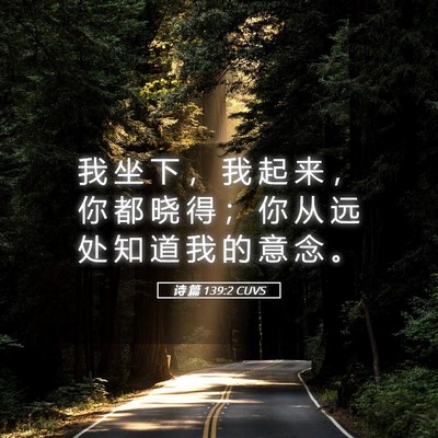 Picture 05 - 诗 篇 139:2 CUVS - 我 坐 下 ， 我 起 来 ， 你 都 晓 得 - Bible Verse Picture
