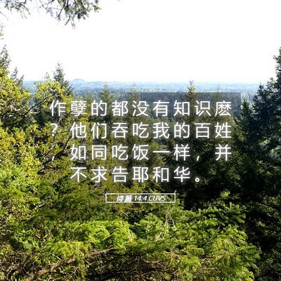 Picture 05 - 诗 篇 14:4 CUVS - 作 孽 的 都 没 有 知 识 麽 ？ 他 们 - Bible Verse Picture