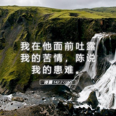 Picture 05 - 诗 篇 142:2 CUVS - 我 在 他 面 前 吐 露 我 的 苦 情 ， - Bible Verse Picture