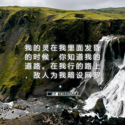 Picture 05 - 诗 篇 142:3 CUVS - 我 的 灵 在 我 里 面 发 昏 的 时 候 - Bible Verse Picture