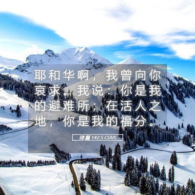 Picture 05 - 诗 篇 142:5 CUVS - 耶 和 华 啊 ， 我 曾 向 你 哀 求 。 - Bible Verse Picture