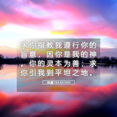 Picture 05 - 诗 篇 143:10 CUVS - 求 你 指 教 我 遵 行 你 的 旨 意 ， - Bible Verse Picture