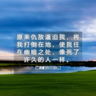 Picture 05 - 诗 篇 143:3 CUVS - 原 来 仇 敌 逼 迫 我 ， 将 我 打 倒 - Bible Verse Picture