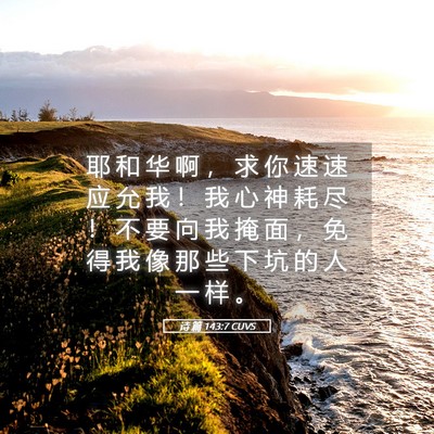 Picture 05 - 诗 篇 143:7 CUVS - 耶 和 华 啊 ， 求 你 速 速 应 允 我 - Bible Verse Picture