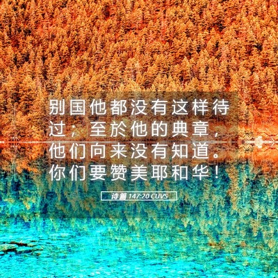 Picture 05 - 诗 篇 147:20 CUVS - 别 国 他 都 没 有 这 样 待 过 ； 至 - Bible Verse Picture