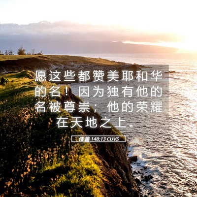 Picture 05 - 诗 篇 148:13 CUVS - 愿 这 些 都 赞 美 耶 和 华 的 名 ！ - Bible Verse Picture