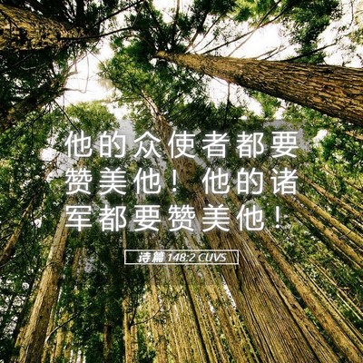 Picture 05 - 诗 篇 148:2 CUVS - 他 的 众 使 者 都 要 赞 美 他 ！ 他 - Bible Verse Picture