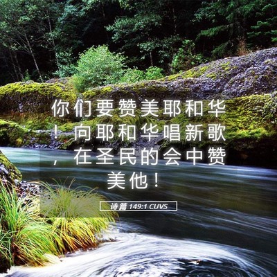 Picture 05 - 诗 篇 149:1 CUVS - 你 们 要 赞 美 耶 和 华 ！ 向 耶 和 - Bible Verse Picture
