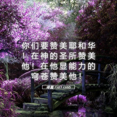 Picture 05 - 诗 篇 150:1 CUVS - 你 们 要 赞 美 耶 和 华 ！ 在 神 的 - Bible Verse Picture