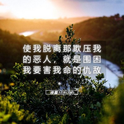 Picture 05 - 诗 篇 17:9 CUVS - 使 我 脱 离 那 欺 压 我 的 恶 人 ， - Bible Verse Picture