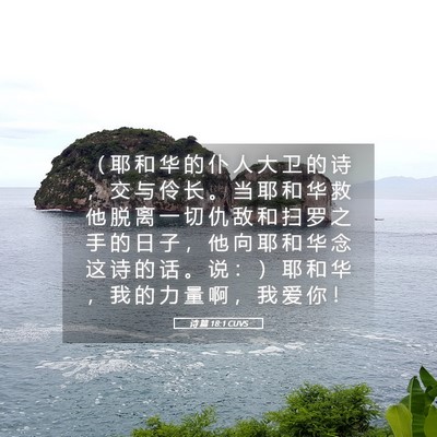 Picture 05 - 诗 篇 18:1 CUVS - （ 耶 和 华 的 仆 人 大 卫 的 诗 ， - Bible Verse Picture