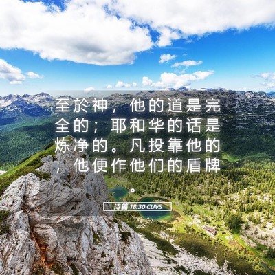 Picture 05 - 诗 篇 18:30 CUVS - 至 於 神 ， 他 的 道 是 完 全 的 ； - Bible Verse Picture