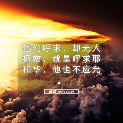 Picture 05 - 诗 篇 18:41 CUVS - 他 们 呼 求 ， 却 无 人 拯 救 ； 就 - Bible Verse Picture