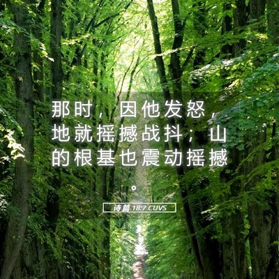 Picture 05 - 诗 篇 18:7 CUVS - 那 时 ， 因 他 发 怒 ， 地 就 摇 撼 - Bible Verse Picture