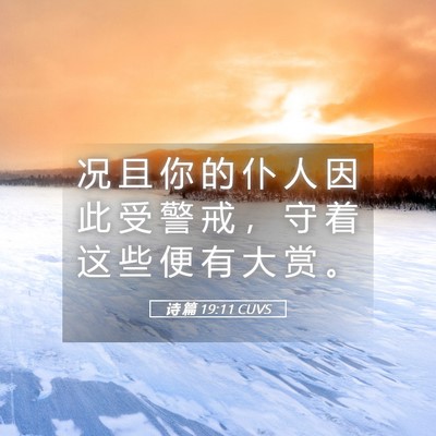 Picture 05 - 诗 篇 19:11 CUVS - 况 且 你 的 仆 人 因 此 受 警 戒 ， - Bible Verse Picture