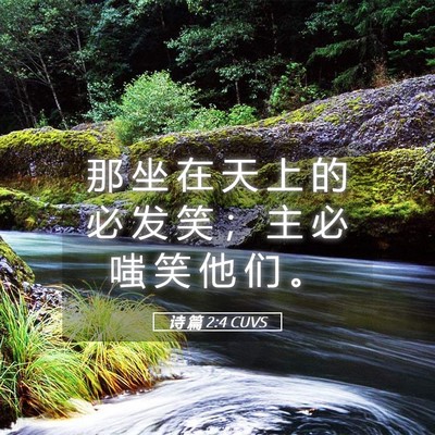 Picture 05 - 诗 篇 2:4 CUVS - 那 坐 在 天 上 的 必 发 笑 ； 主 必 - Bible Verse Picture