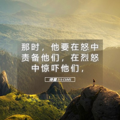 Picture 05 - 诗 篇 2:5 CUVS - 那 时 ， 他 要 在 怒 中 责 备 他 们 - Bible Verse Picture