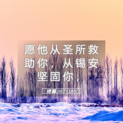 Picture 05 - 诗 篇 20:2 CUVS - 愿 他 从 圣 所 救 助 你 ， 从 锡 安 - Bible Verse Picture