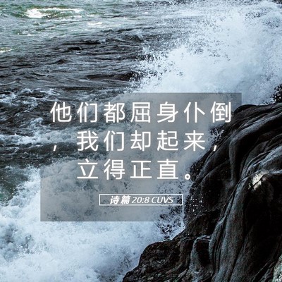 Picture 05 - 诗 篇 20:8 CUVS - 他 们 都 屈 身 仆 倒 ， 我 们 却 起 - Bible Verse Picture