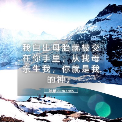 Picture 05 - 诗 篇 22:10 CUVS - 我 自 出 母 胎 就 被 交 在 你 手 里 - Bible Verse Picture