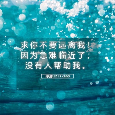 Picture 05 - 诗 篇 22:11 CUVS - 求 你 不 要 远 离 我 ！ 因 为 急 难 - Bible Verse Picture