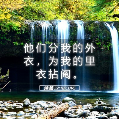 Picture 05 - 诗 篇 22:18 CUVS - 他 们 分 我 的 外 衣 ， 为 我 的 里 - Bible Verse Picture