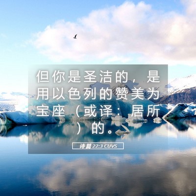 Picture 05 - 诗 篇 22:3 CUVS - 但 你 是 圣 洁 的 ， 是 用 以 色 列 - Bible Verse Picture