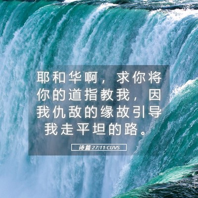 Picture 05 - 诗 篇 27:11 CUVS - 耶 和 华 啊 ， 求 你 将 你 的 道 指 - Bible Verse Picture