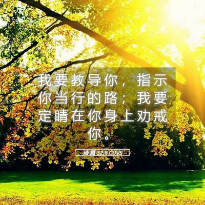 Picture 05 - 诗 篇 32:8 CUVS - 我 要 教 导 你 ， 指 示 你 当 行 的 - Bible Verse Picture