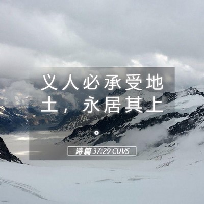 Picture 05 - 诗 篇 37:29 CUVS - 义 人 必 承 受 地 土 ， 永 居 其 上 - Bible Verse Picture