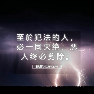 Picture 05 - 诗 篇 37:38 CUVS - 至 於 犯 法 的 人 ， 必 一 同 灭 绝 - Bible Verse Picture