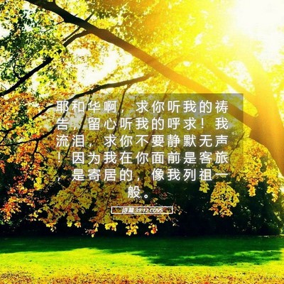 Picture 05 - 诗 篇 39:12 CUVS - 耶 和 华 啊 ， 求 你 听 我 的 祷 告 - Bible Verse Picture