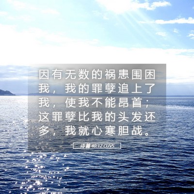 Picture 05 - 诗 篇 40:12 CUVS - 因 有 无 数 的 祸 患 围 困 我 ， 我 - Bible Verse Picture