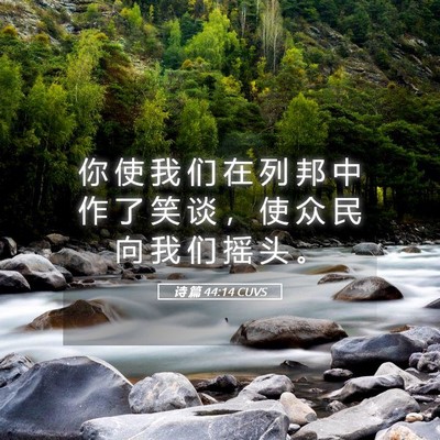 Picture 05 - 诗 篇 44:14 CUVS - 你 使 我 们 在 列 邦 中 作 了 笑 谈 - Bible Verse Picture