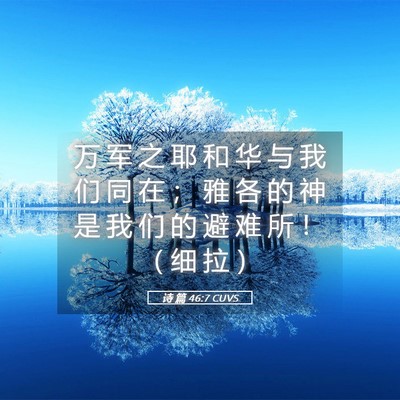 Picture 05 - 诗 篇 46:7 CUVS - 万 军 之 耶 和 华 与 我 们 同 在 ； - Bible Verse Picture