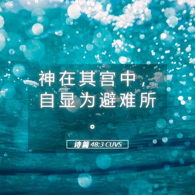Picture 05 - 诗 篇 48:3 CUVS - 神 在 其 宫 中 ， 自 显 为 避 难 所 - Bible Verse Picture
