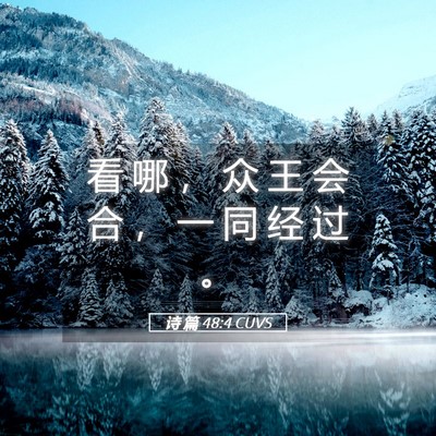Picture 05 - 诗 篇 48:4 CUVS - 看 哪 ， 众 王 会 合 ， 一 同 经 过 - Bible Verse Picture