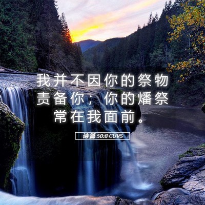 Picture 05 - 诗 篇 50:8 CUVS - 我 并 不 因 你 的 祭 物 责 备 你 ； - Bible Verse Picture