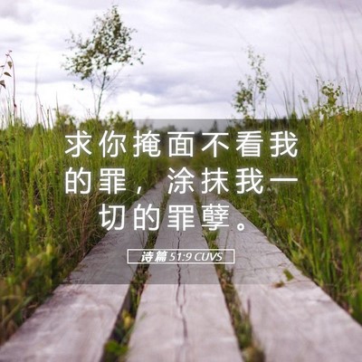 Picture 05 - 诗 篇 51:9 CUVS - 求 你 掩 面 不 看 我 的 罪 ， 涂 抹 - Bible Verse Picture