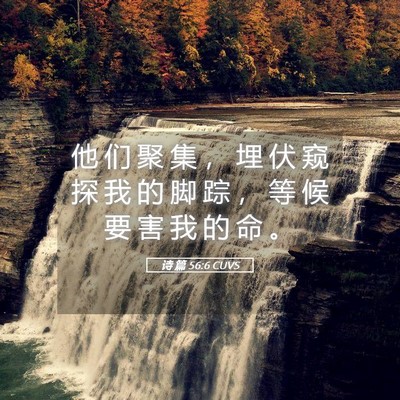 Picture 05 - 诗 篇 56:6 CUVS - 他 们 聚 集 ， 埋 伏 窥 探 我 的 脚 - Bible Verse Picture
