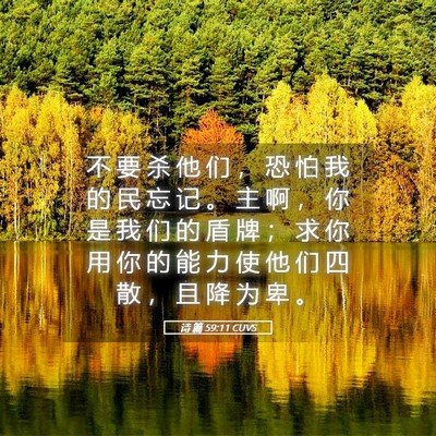 Picture 05 - 诗 篇 59:11 CUVS - 不 要 杀 他 们 ， 恐 怕 我 的 民 忘 - Bible Verse Picture