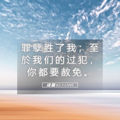 Picture 05 - 诗 篇 65:3 CUVS - 罪 孽 胜 了 我 ； 至 於 我 们 的 过 - Bible Verse Picture