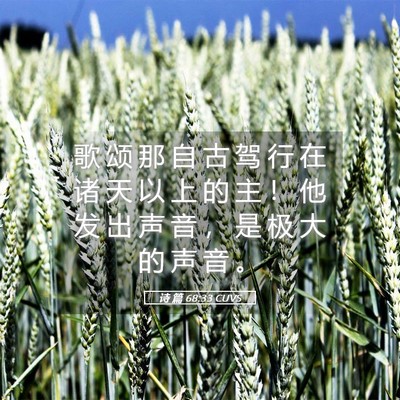 Picture 05 - 诗 篇 68:33 CUVS - 歌 颂 那 自 古 驾 行 在 诸 天 以 上 - Bible Verse Picture