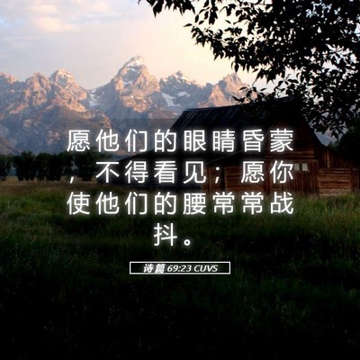 Picture 05 - 诗 篇 69:23 CUVS - 愿 他 们 的 眼 睛 昏 蒙 ， 不 得 看 - Bible Verse Picture