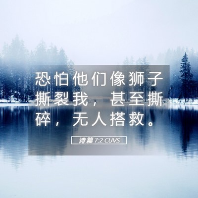 Picture 05 - 诗 篇 7:2 CUVS - 恐 怕 他 们 像 狮 子 撕 裂 我 ， 甚 - Bible Verse Picture